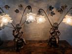 Antieke Engelen Lampen met Bloemen, Antiek en Kunst, Antiek | Lampen, Ophalen of Verzenden