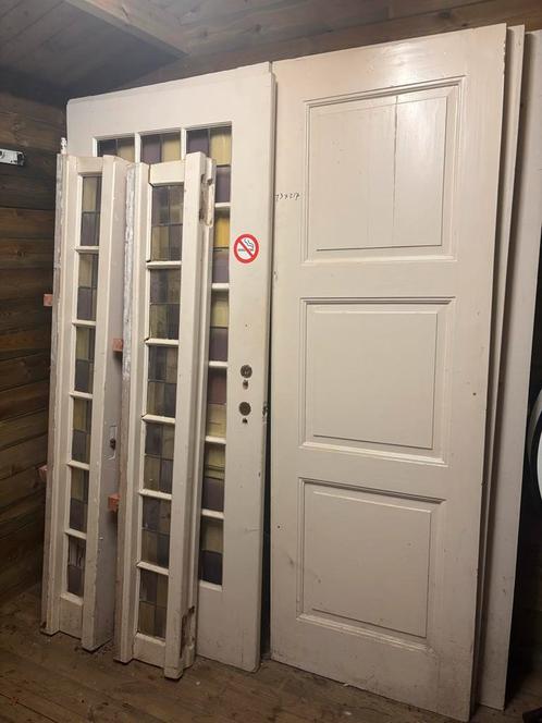 9 antieke paneeldeuren uit 1920-1925, Doe-het-zelf en Verbouw, Deuren en Horren, Gebruikt, Binnendeur, 215 cm of meer, 80 tot 100 cm