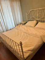Bed tweepersoons - LEIRVIK (Ikea), Ophalen, Gebruikt, Wit, Tweepersoons