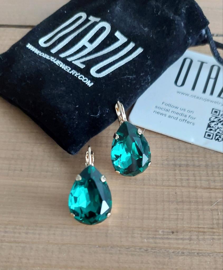 Oorbellen Otazu Smaragd NIEUW, Sieraden, Tassen en Uiterlijk, Oorbellen, Overige materialen, Hangers, Nieuw, Ophalen of Verzenden