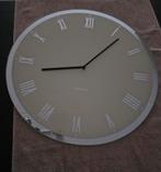 Klok wit met spiegelrand, Ophalen, Zo goed als nieuw, Wandklok