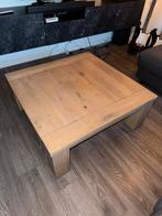 Salontafel hout 1m bij 1m 40cm hoog, Ophalen, Gebruikt, 50 tot 100 cm, Vierkant