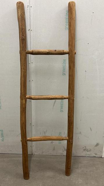 Houten decoratie ladder (teak) zware kwaliteit 