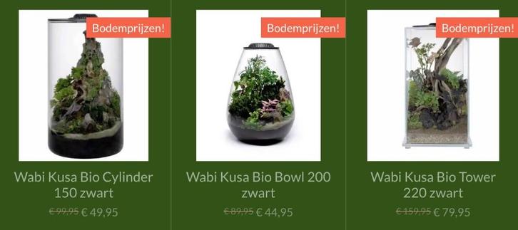 Maandaanbieding: Wabi Kusa serie nu bodemprijzen!, Dieren en Toebehoren, Vissen | Aquaria en Toebehoren, Nieuw, Leeg aquarium