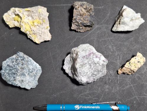 6x UV gevoelig zeldzaam!, Verzamelen, Mineralen en Fossielen, Mineraal, Ophalen of Verzenden