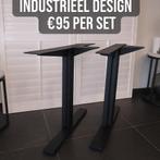 Te koop: Set moderne tafelpoten – industrieel zwart staal, Tafelpoot, 50 tot 100 cm, Zo goed als nieuw, Metaal