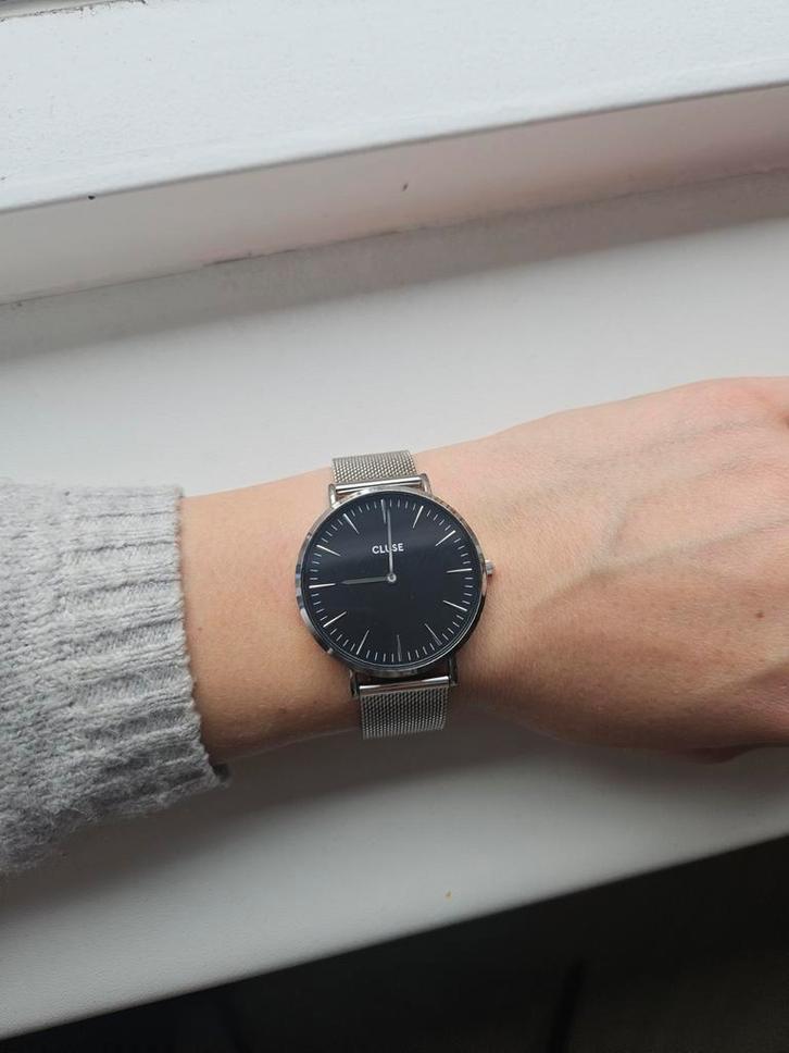 Cluse horloge dames zwart zilver, Sieraden, Tassen en Uiterlijk, Horloges | Dames, Zo goed als nieuw, Overige merken, Staal, Ophalen of Verzenden