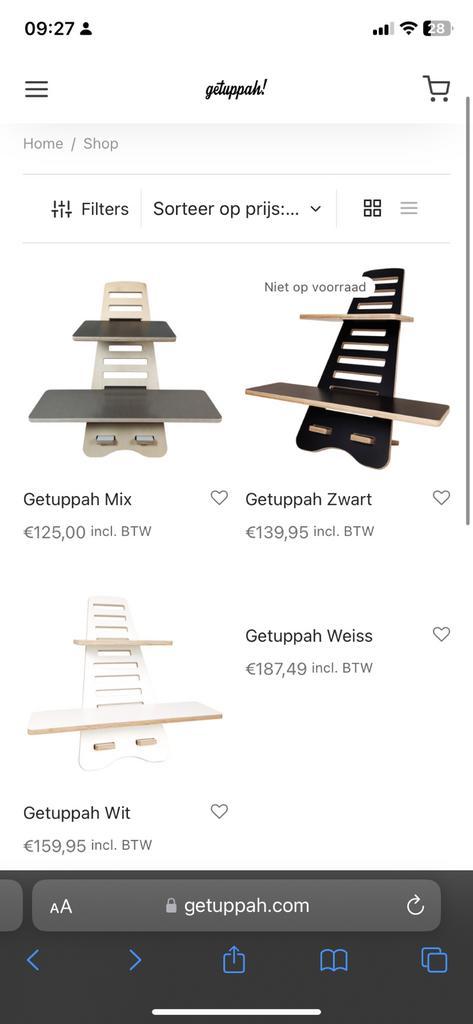 Getuppah stabureau / laptopstandaard zwart - nieuw, Computers en Software, Laptopstandaarden, Nieuw, Ophalen of Verzenden