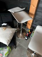 6 witte barkrukken - nette staat, Huis en Inrichting, Ophalen, In hoogte verstelbaar, 60 tot 90 cm, Metaal