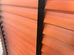 Houten Jaloezieën Bruin/Rood met Zwarte Banden - 3 stuks, Ophalen, Gebruikt, Bruin, 150 tot 200 cm
