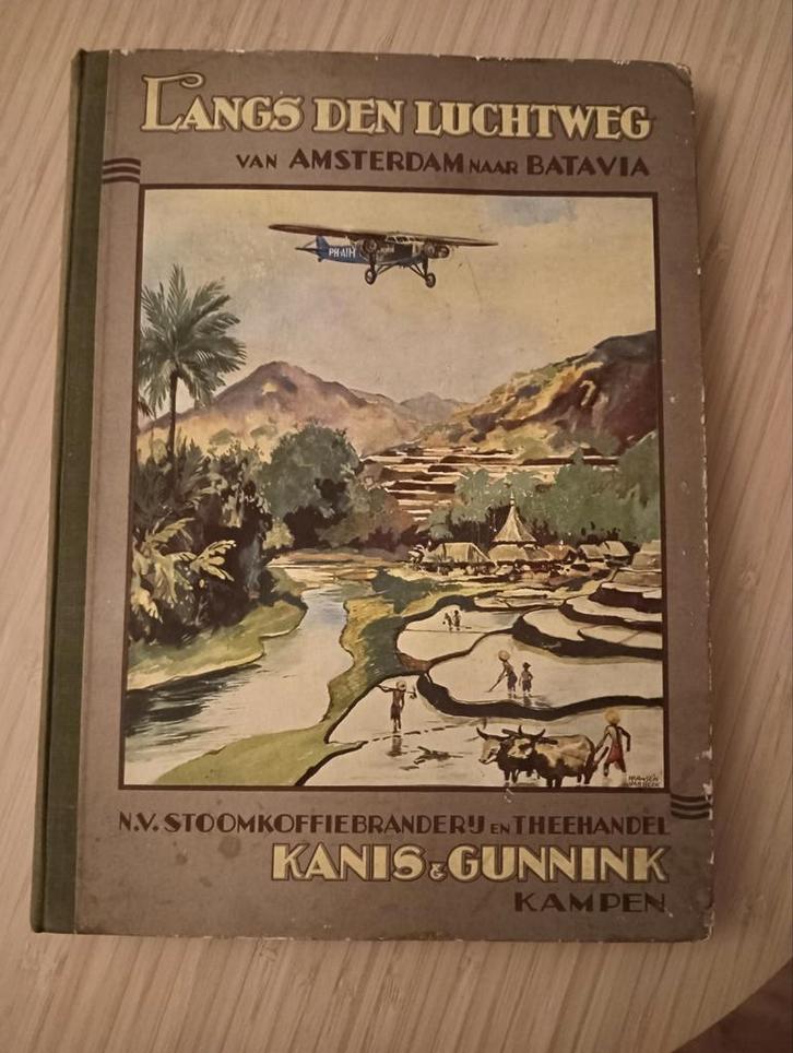 Langs den Luchtweg Amsterdam-Batavia, Kanis & Gunnink, Boeken, Atlassen en Landkaarten, Gelezen, Overige typen, Wereld, 1800 tot 2000