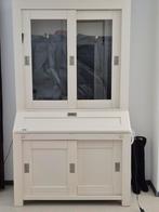 Goosens vitrinekast/secretaire, Huis en Inrichting, Ophalen, 100 tot 150 cm, Met deur(en), Eikenhout