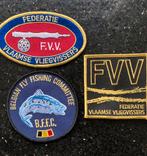 3 nieuwe geborduurde vliegvisbadges., Verzenden, Nieuw, Overige typen