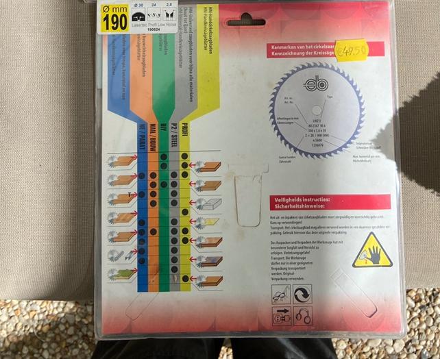 ELO Cirkelzaagblad 190mm - Nieuw, Doe-het-zelf en Verbouw, Gereedschap | Zaagmachines, Nieuw, Cirkelzaag, Ophalen of Verzenden