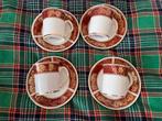 Elizabethan burgundy kopjes met schotels 5 stuks, Antiek en Kunst, Ophalen of Verzenden