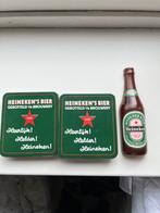 2 Heineken blikjes met 3 oude bierviltjes en een flesopener, Verzamelen, Biermerken, Ophalen of Verzenden, Zo goed als nieuw, Flesopener