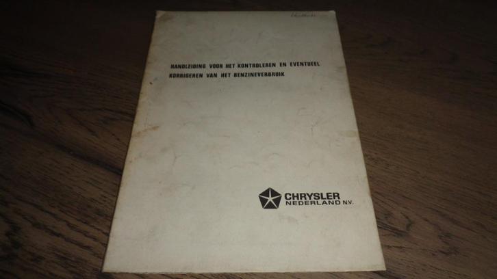 Handleiding CHRYSLER  voor KORRIGEREN BENZINEVERBUIK, Boeken, Auto's | Folders en Tijdschriften, Gelezen, Overige merken, Verzenden