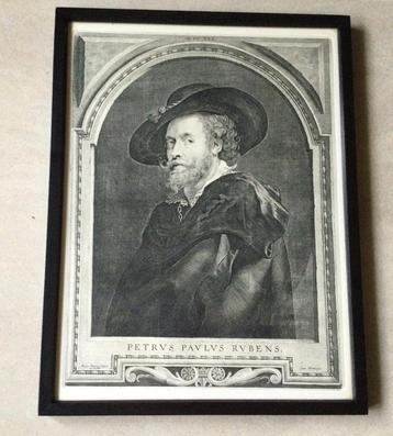 Afdruk van originele plaat portret van P.P.Rubens uit 1630  beschikbaar voor biedingen