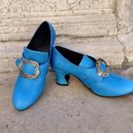 Blauwe dames renaissance schoenen (hakken middeleeuwse larp), Verzenden, Nieuw, Blauw