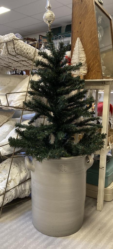 Brocante grote oude grespot met oren / 25 liter, Antiek en Kunst, Antiek | Woonaccessoires, Ophalen