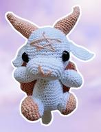 Baby Baphomet knuffel wit / koraal / peach, Nieuw, Overige typen, Ophalen of Verzenden