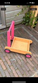 Houten Blokkenkar / Loopwagen, Ophalen, Gebruikt, Overige typen, Met wieltjes