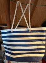 Strandtas blauw/ wit, Nieuw, Blauw, Ophalen of Verzenden