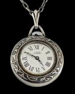 Zilveren Laureat Design Dames ketting Horloge swiss made, Ketting, Zilver, Verzenden