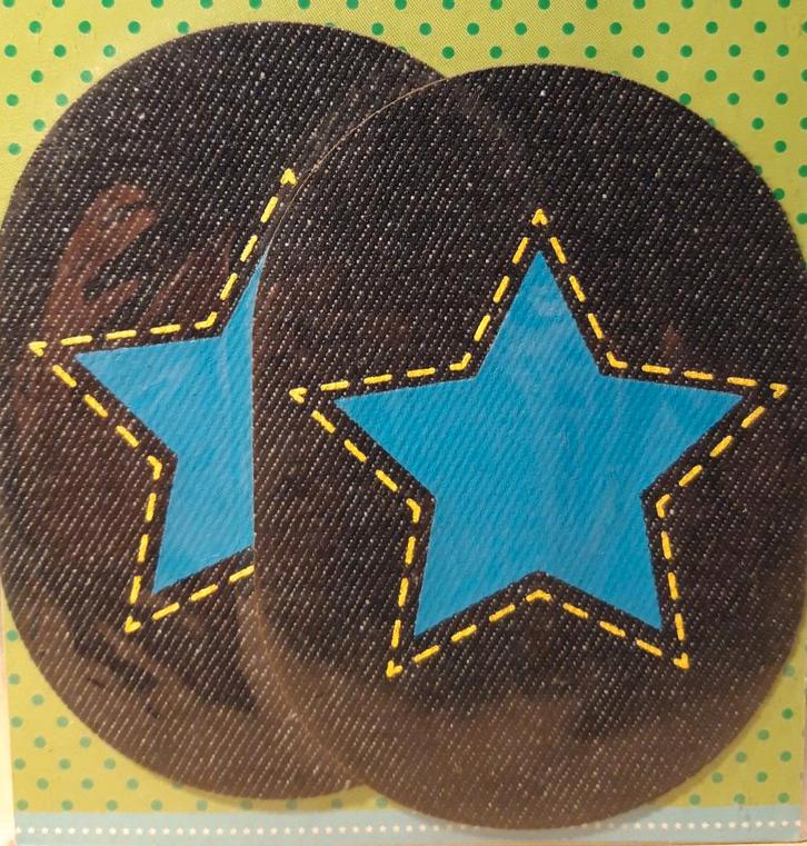 strijkembleem ster op spijkerstof 2 stuks 10,5 cm x 7,5 cm, Hobby en Vrije tijd, Kledingapplicaties en Hotfix, Nieuw, Ophalen of Verzenden