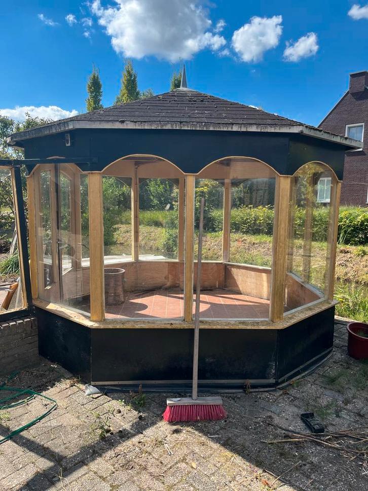 Tuinprieel / Kas 3x3 meter, Tuin en Terras, Kassen, Gebruikt, Kweekkas, Overige materialen, Glas, Ophalen