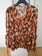 Shirt/Blouse Ambika Mirre bruin bladeren print flared mouwen, Maat 38/40 (M), Bruin, Ophalen of Verzenden, Zo goed als nieuw