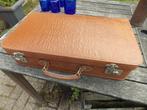 Vintage mooie bruine koffer met 2 sleutels 45 x 25 x 10,5 cm, Gebruikt, Leer, Ophalen of Verzenden