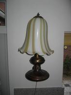 Wandlamp brons metaal / glazen kelk kap, Huis en Inrichting, Lampen | Wandlampen, Ophalen, Gebruikt, Glas