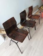 Oude schoolstoelen, Huis en Inrichting, Stoelen, Ophalen, Gebruikt, Metaal, Drie