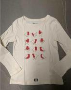 GAP | Longsleeve crèmewit met roodborstjes | 6-7 jr, 116-122, Meisje, Ophalen of Verzenden, Zo goed als nieuw, Shirt of Longsleeve