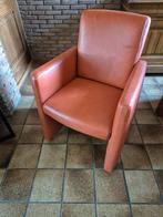 Lederen Oranje eettafel stoelen, Ophalen, Gebruikt, Overige kleuren, Vier
