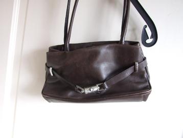 Claudio Ferrici bruine leren schoudertas beschikbaar voor biedingen