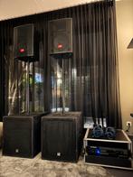 LEM / LD-SYSTEMS PA set 2 x15 inch sub 2 x 10 tops incl rack, Subwoofer, Zo goed als nieuw, 120 watt of meer, Ophalen