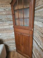 Antieke hoekkast met glazen deur, Ophalen of Verzenden