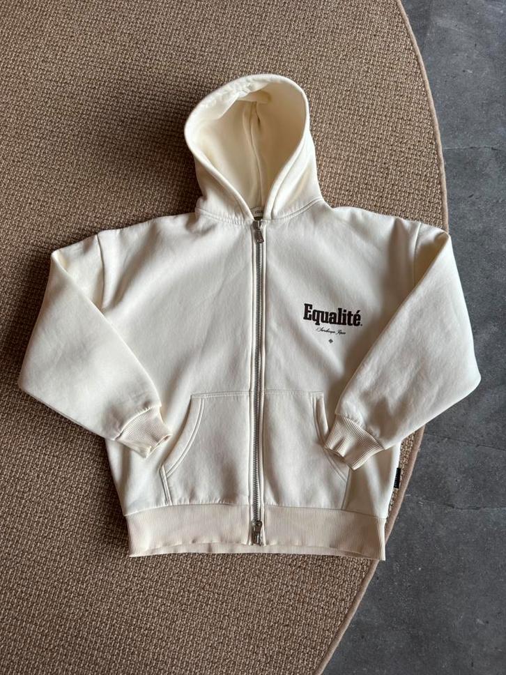Equalité Zip Hoodie – Beige/crème – Unisex - Maat XXS, Kleding | Heren, Truien en Vesten, Zo goed als nieuw, Maat 46 (S) of kleiner