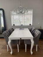 Robuuste eettafel met queen ann poot, Ophalen, Zo goed als nieuw, Landelijk, 4 tot 6 stoelen