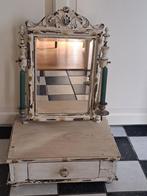 Antieke Spiegel met Lade en Kandelaars, Antiek en Kunst, Ophalen, Rechthoekig, Minder dan 50 cm, Minder dan 100 cm