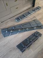 2x antraciet kunstof jaloezieën 140b x 175h (1x) 80b x 170h, Huis en Inrichting, Stoffering | Gordijnen en Lamellen, Ophalen of Verzenden