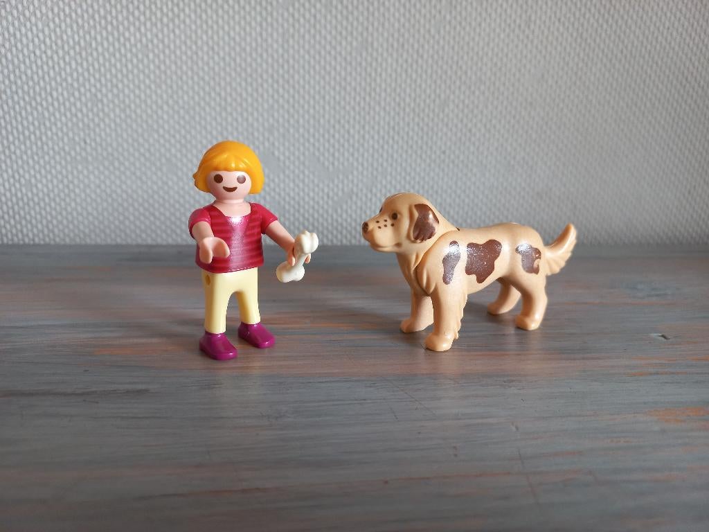 Playmobil - Meisje met Border Collie Hond, Kinderen en Baby's, Ophalen of Verzenden, Zo goed als nieuw, Complete set