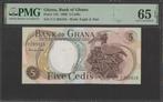 Ghana 5 cedis 1969 UNC p.11b PMG 65 (# 322), Postzegels en Munten, Bankbiljetten | Afrika, Verzenden, Overige landen, Los biljet