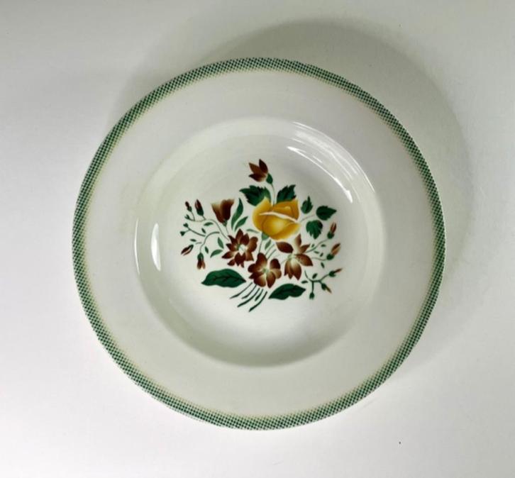 Digoin Sarreguemines Rose Sauvage diep bord soepbord, Antiek en Kunst, Antiek | Servies los, Ophalen of Verzenden