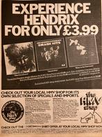 Paginagrote A3 advertentie JIMI HENDRIX release, Ophalen of Verzenden