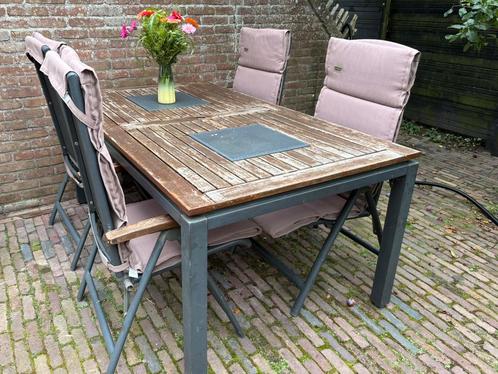 Hartman Da Vinci tafel incl stoelen en kussens, Tuin en Terras, Tuinsets en Loungesets, Zo goed als nieuw, Ophalen
