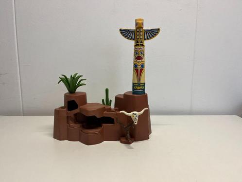 Western nr 70: Grote Rots Totempaal Indianen Landschap 3870, Kinderen en Baby's, Speelgoed | Playmobil, Gebruikt, Los playmobil