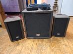 Professionele boxenset met subwoofer met versterker, Ophalen of Verzenden, Zo goed als nieuw, Minder dan 500 watt